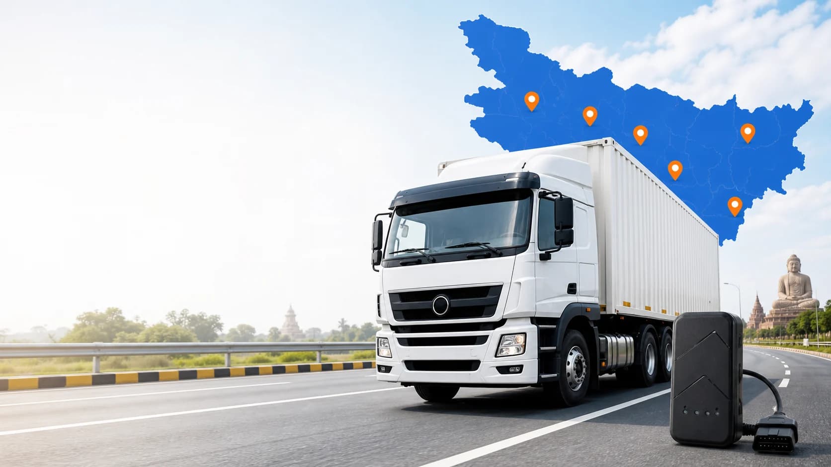 AIS-140 GPS tracking for a commercial truck across Bihar
